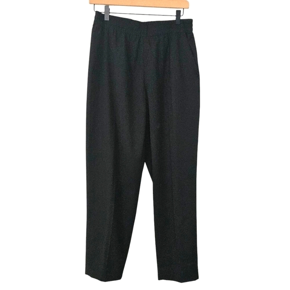 Evelane Black 100% Wool Pull On Ankle Jogger Style Pants Size 6